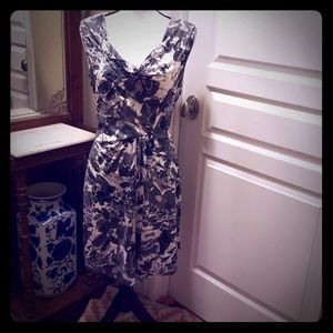 Grey print stretch dress